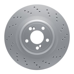 BMW X5 Brake Rotor (1) - Right Rear - R1 Concepts - Drilled Carbon Alloy GeoMET - `15-`19